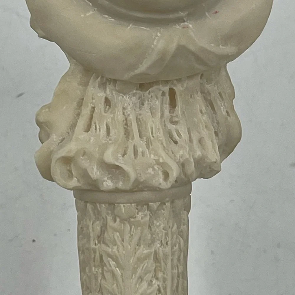 Vintage Letter Opener Victorian Woman Carved White Head w/ Bronze or Brass Blade